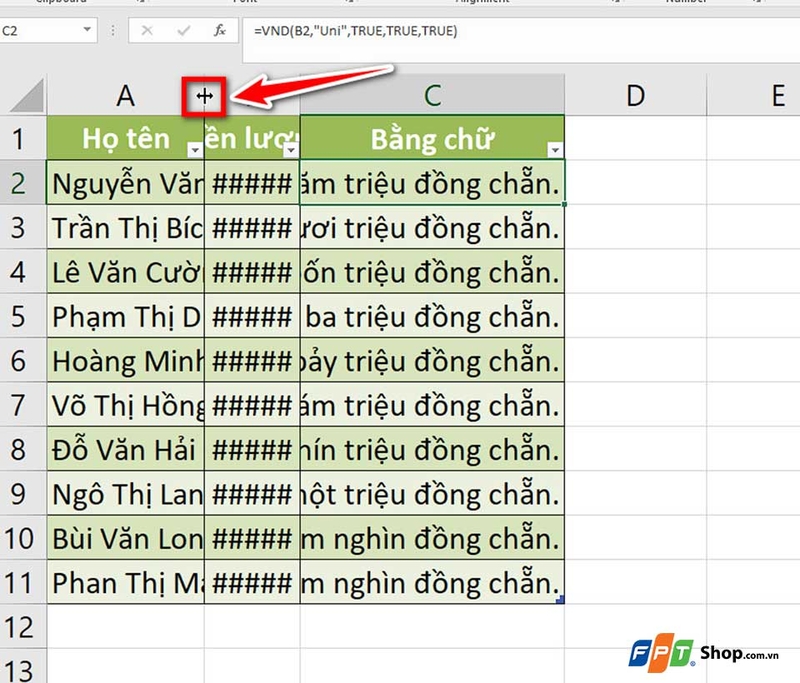 Cách chỉnh độ rộng tự động trên Excel - 08