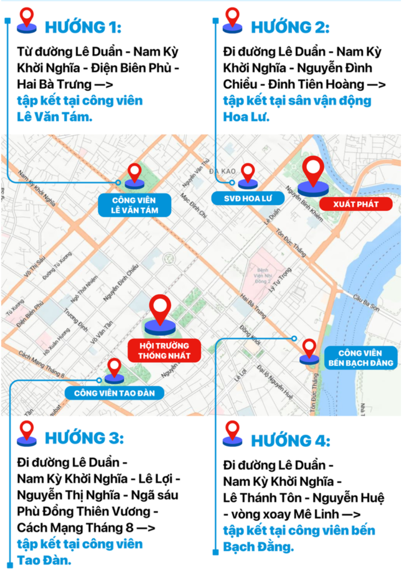 Lộ trình của đoàn diễu binh Đại lễ là như thế nào?