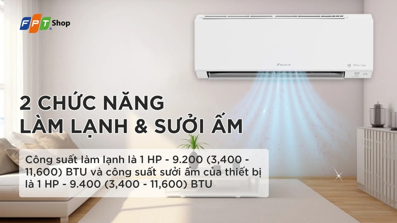 Điều hoà 9000 2 chiều hình 2