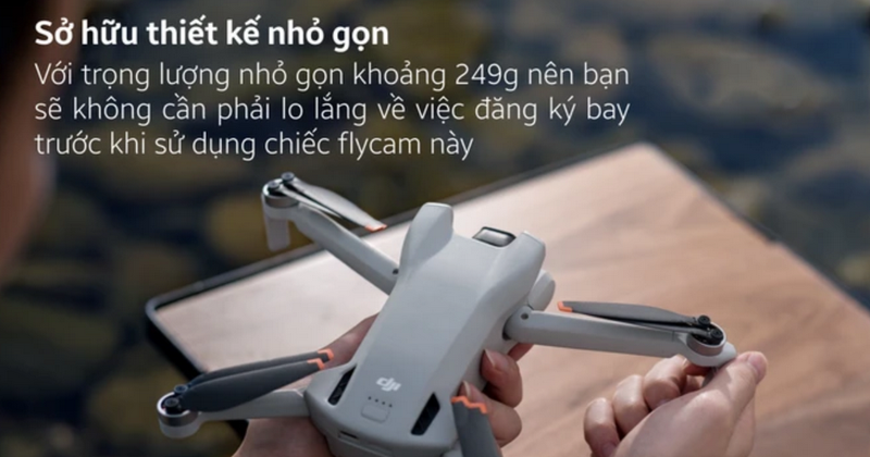 Thiết kế DJI Mini 3 nhỏ gọn và chắc chắn