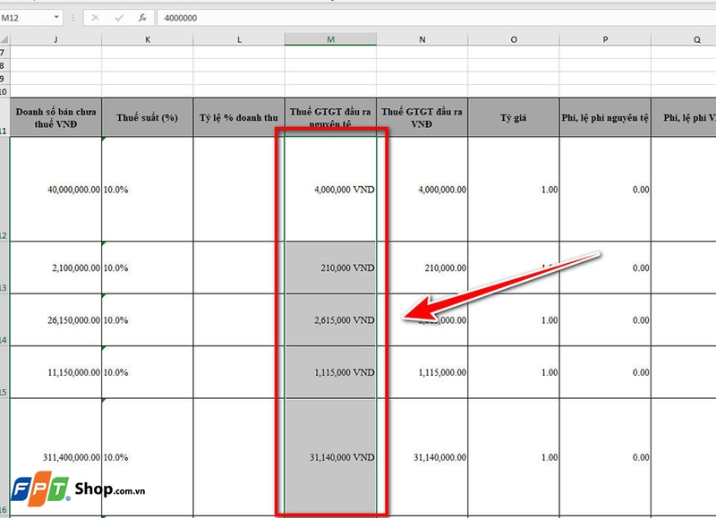 Định dạng tiền trong Excel - 01
