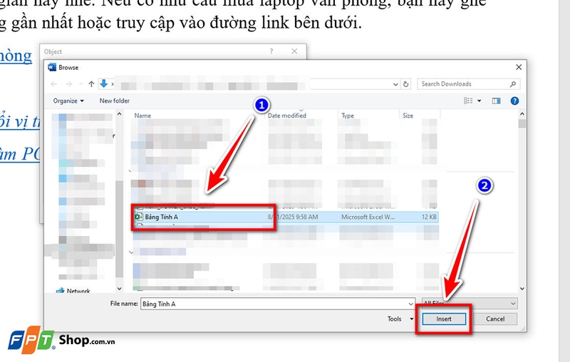 Đính kèm file trong Word - 07