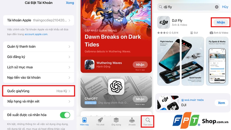 Các bước tải ứng dụng DJI Fly trên thiết bị iOS