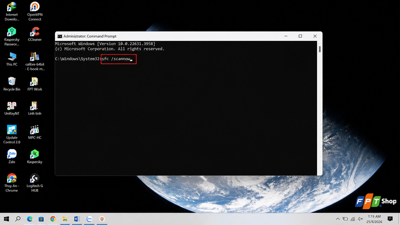 Chạy lệnh System File Checker