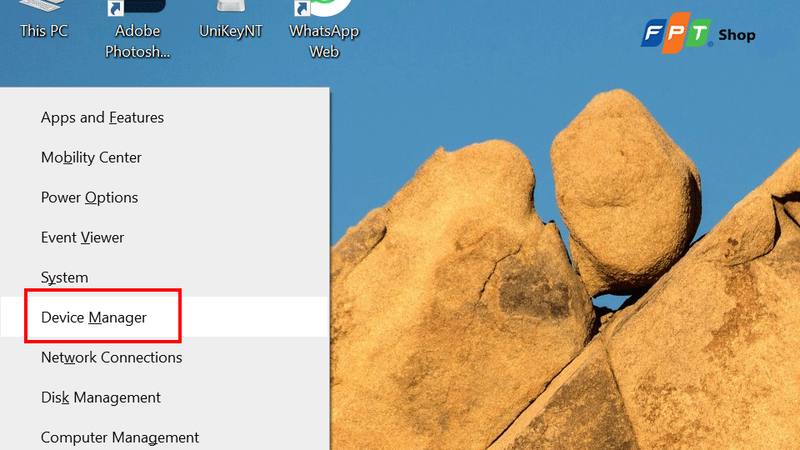 Chọn công cụ Device Manager