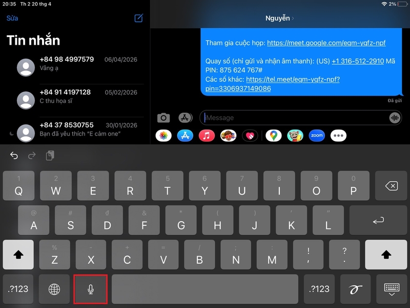 đọc chính tả văn bản trên iPad 2