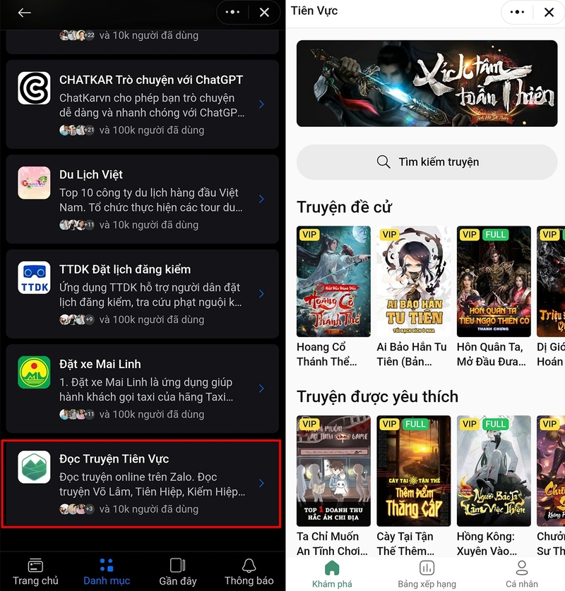 Cách đọc truyện trên Zalo ảnh 2