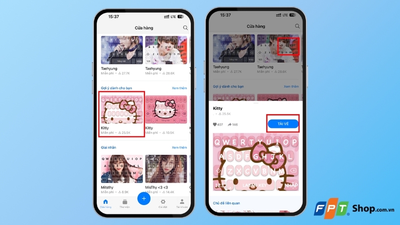 Chọn hình nền bàn phím
