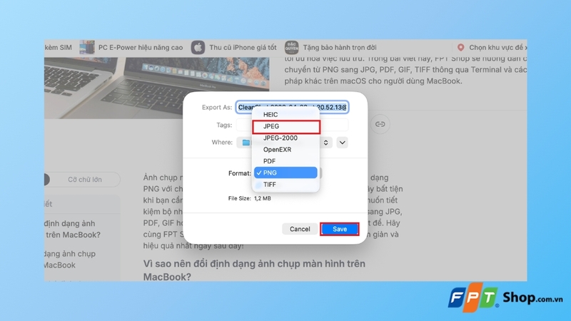 Chuyển đổi định dạng ảnh bằng Preview