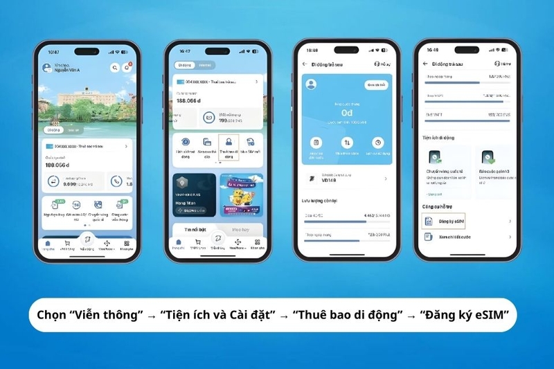 đổi eSIM VinaPhone online nhanh chóng qua ứng dụng My VNPT