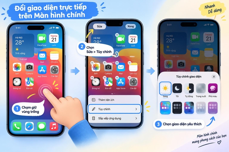 Đổi giao diện trên iPhone, iPad hình 2