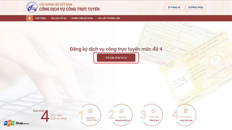 Giao diện của "Cục đường bộ Việt Nam"