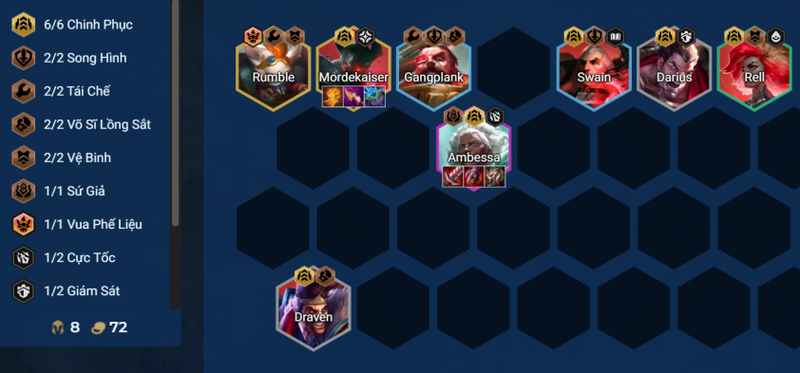 Đội hình chinh phục giữa game