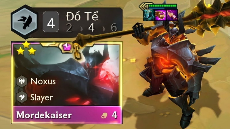 Mordekaiser cần trang bị Đại Bác Liên Thanh, Găng Bảo Thạch và Nanh Nashor