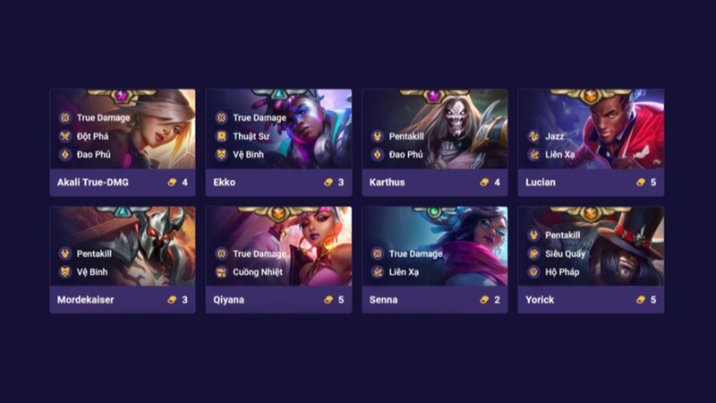 Các tướng trong đội hình