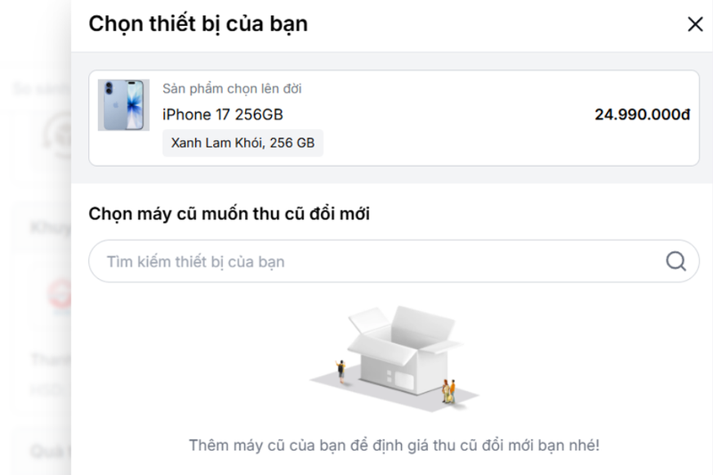 Trợ giá đổi máy, giảm số tiền bù