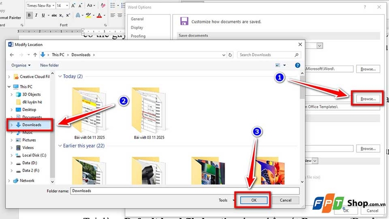 Đổi thư mục lưu file Word mặc định - 05