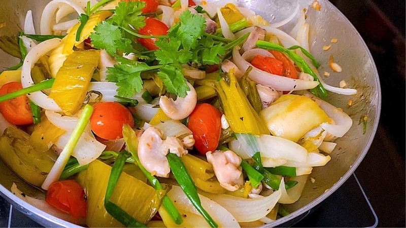 dồi trường xào chua ngọt 5
