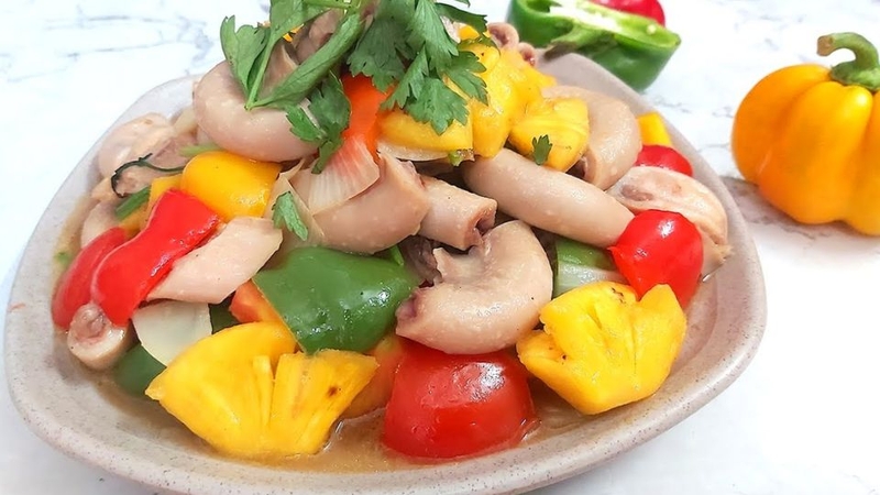 dồi trường xào chua ngọt 6