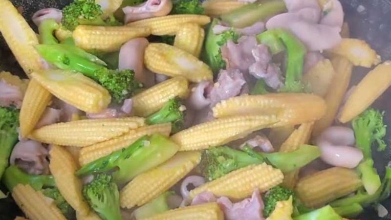 dồi trường xào chua ngọt 9