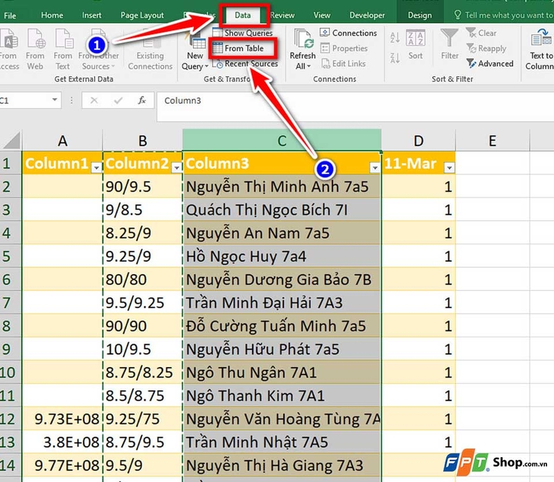 Hướng dẫn đổi vị trí cột trong Excel - 03