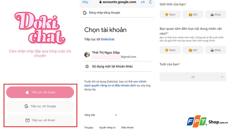 Đăng nhập bằng tài khoản Google