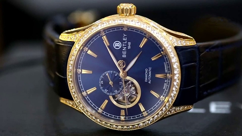 Đồng hồ nam Bentley Diamond Open heart Blue Automatic