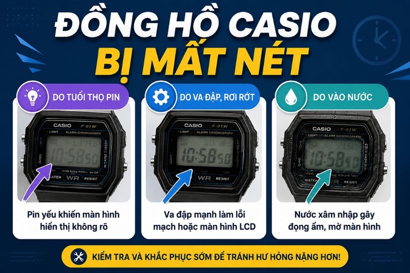 Đồng hồ Casio bị mất nét (ảnh 1)