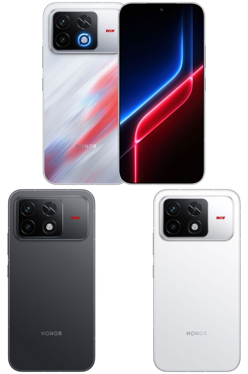 HONOR WIN 2 có ba tùy chọn màu đỏ xanh, đen và trắng.