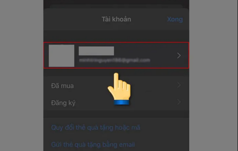 Chọn "Tên tài khoản" của bạn
