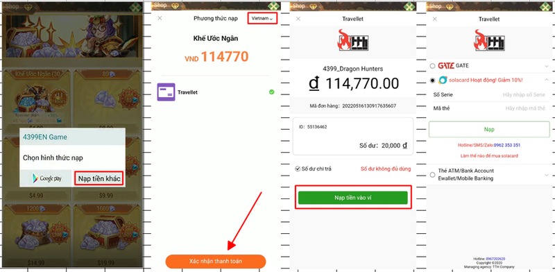 Trực tiếp tại giao diện game
