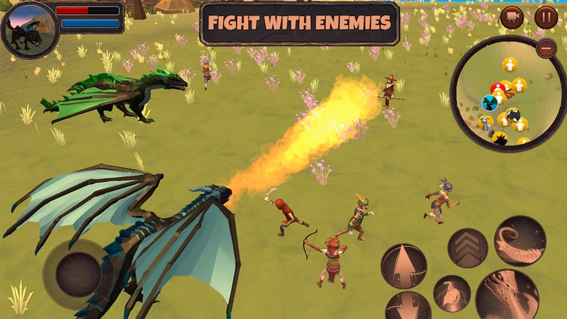 Kẻ thù chính trong Dragon Simulator 3D là các người lính