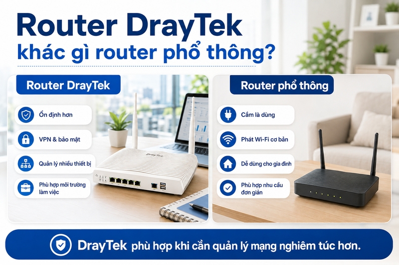 Router DrayTek khác gì các router phổ thông