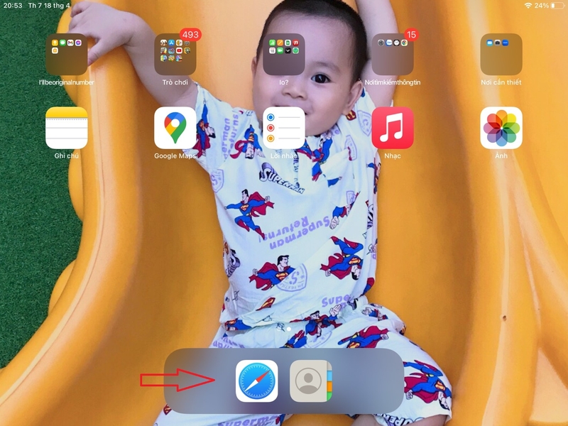 duyệt web riêng tư trong Safari trên iPad 2