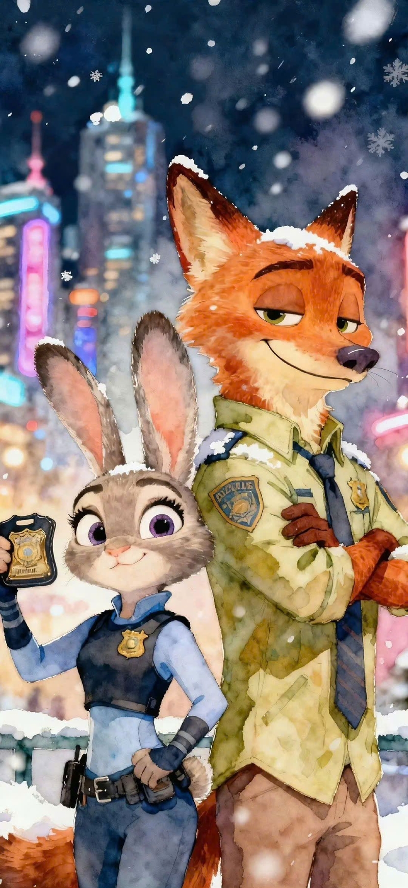 Hình nền Zootopia phong cách chibi, fanart