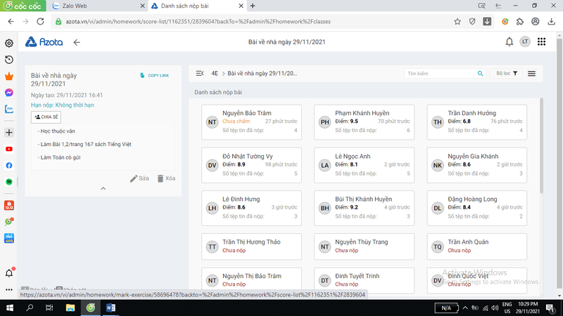 Giao, nộp bài online