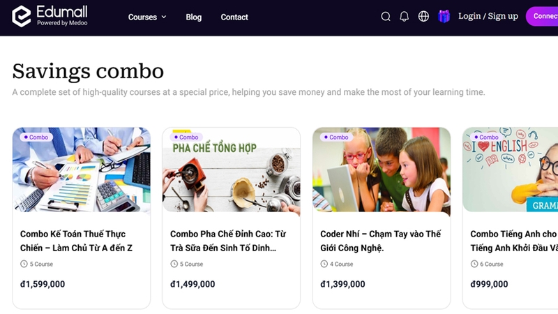 Edumall sở hữu đa dạng nội dung khóa học