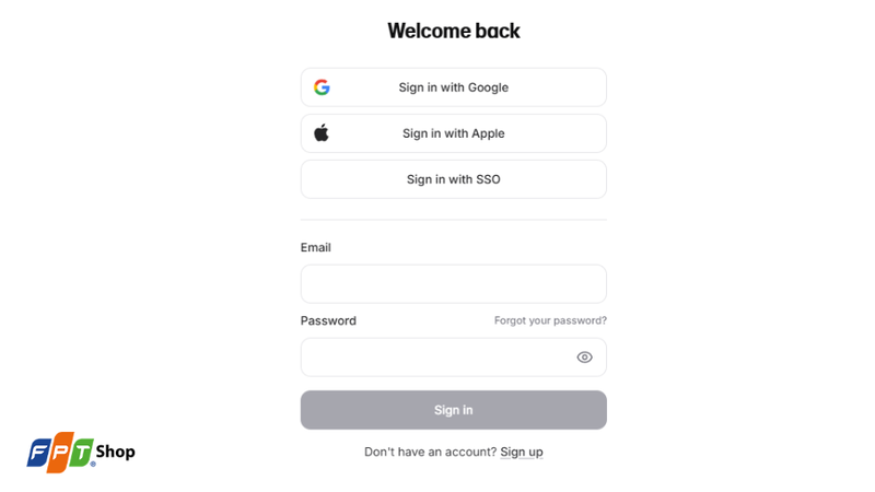 Chọn Log in