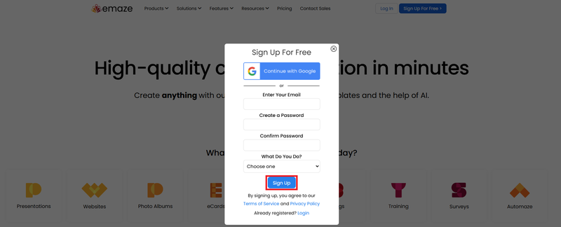 Sign Up
