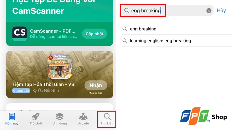 Tìm kiếm ứng dụng Eng Breaking