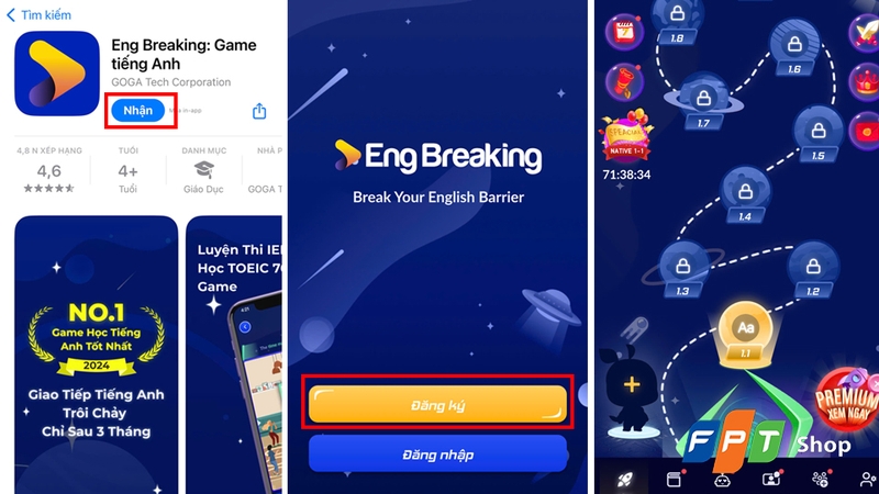 Đăng ký tài khoản để bắt đầu trải nghiệm Eng Breaking