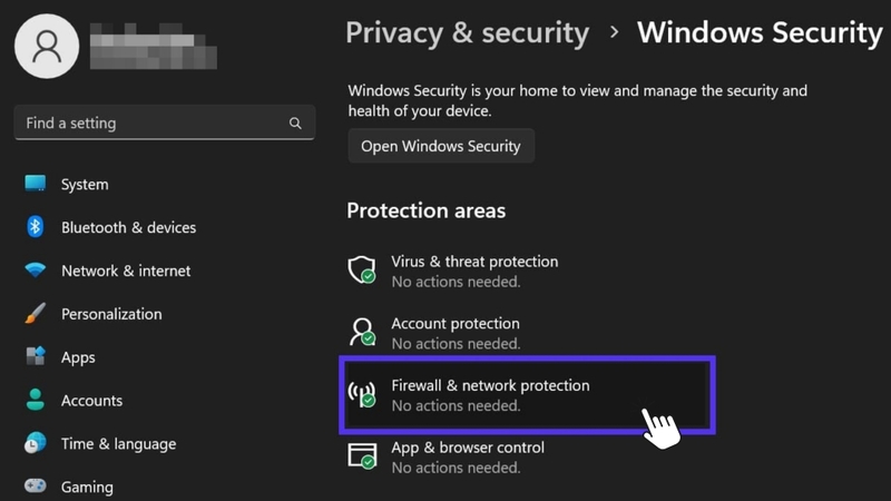 Mở Start > chọn Settings (Cài đặt) > vào Update & Security > chọn Windows Security