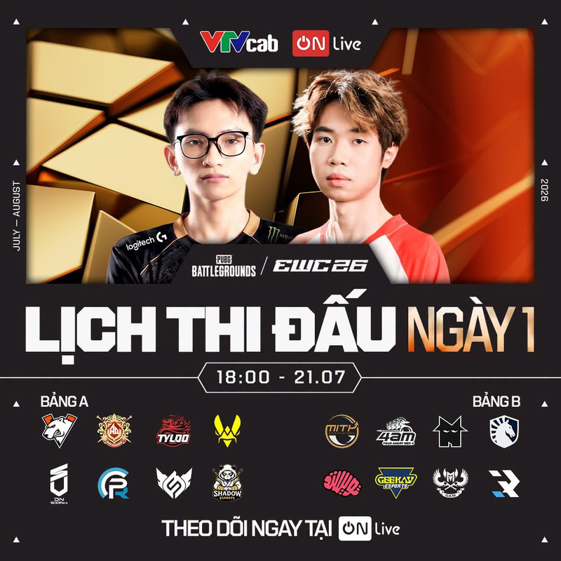 Lịch thi đấu ngày 1