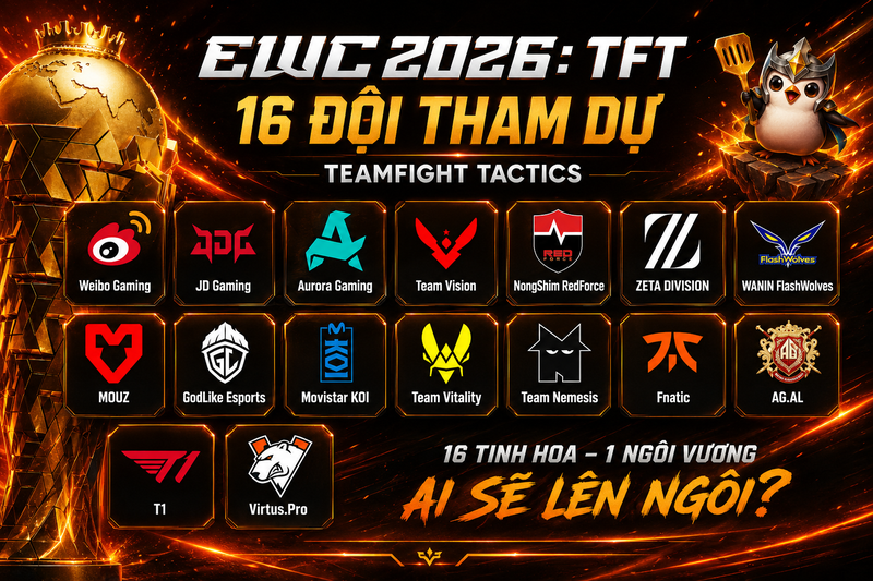 Các đội tuyển tham dự EWC TFT 2026
