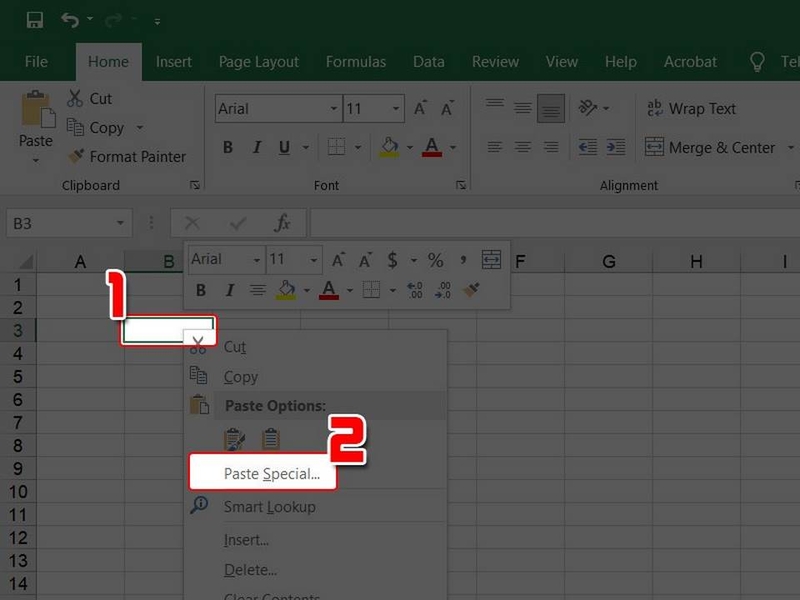 Chuẩn bị sẵn dữ liệu đã copy