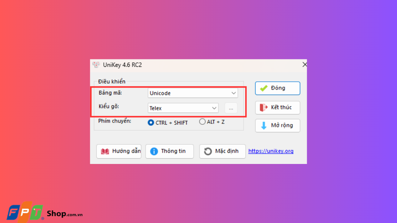 Chọn đúng kiểu gõ và bảng mã