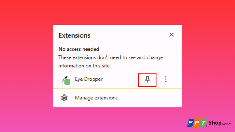 Mở tiện ích Eye Dropper