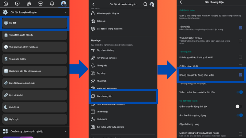Tắt tự động phát video