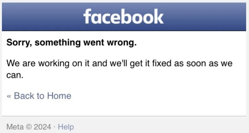 Facebook bị sập 1