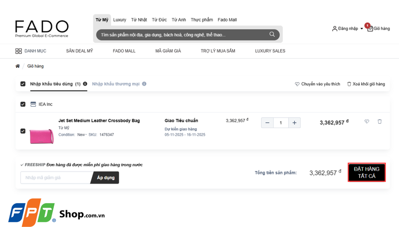 Đặt hàng tất cả